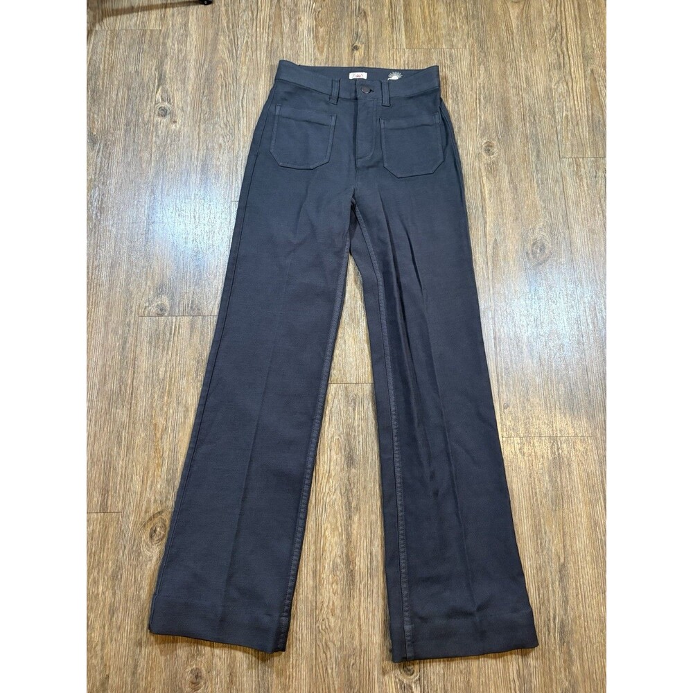 Faherty Stretch Terry Patch Pocket Pants Wide Leg Gray